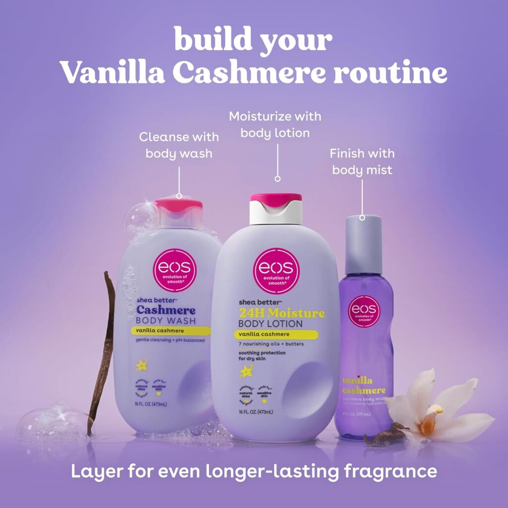 eos Shea Better Body Lotion Vanilla Cashmere, 24-Hour Moisture Skin Care dddd