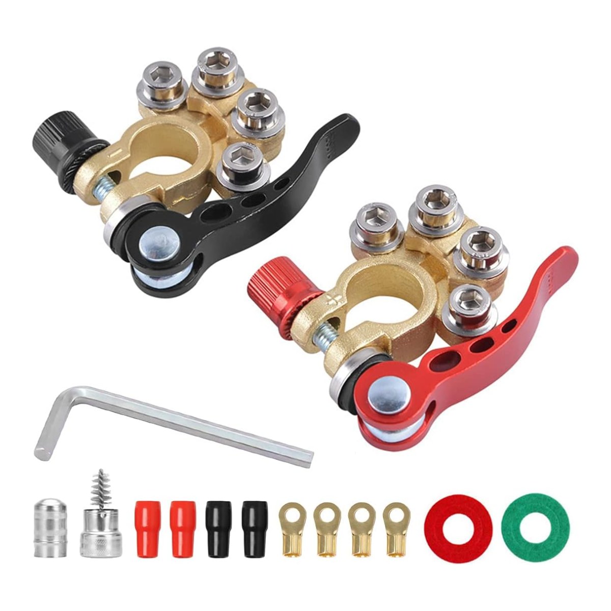 Moly Magnolia 2PCS Car Battery Terminal Connectors with Fiber Washer