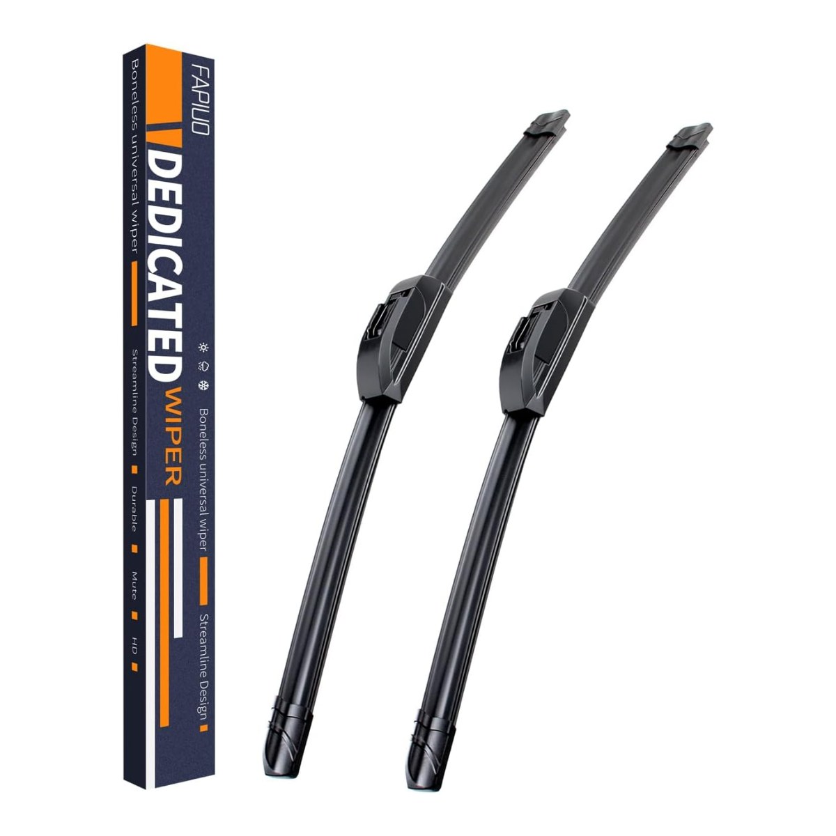 FAPIUO 22" + 22" Premium All-Season J-Hook Silent Wiper Blades (Set of 2)