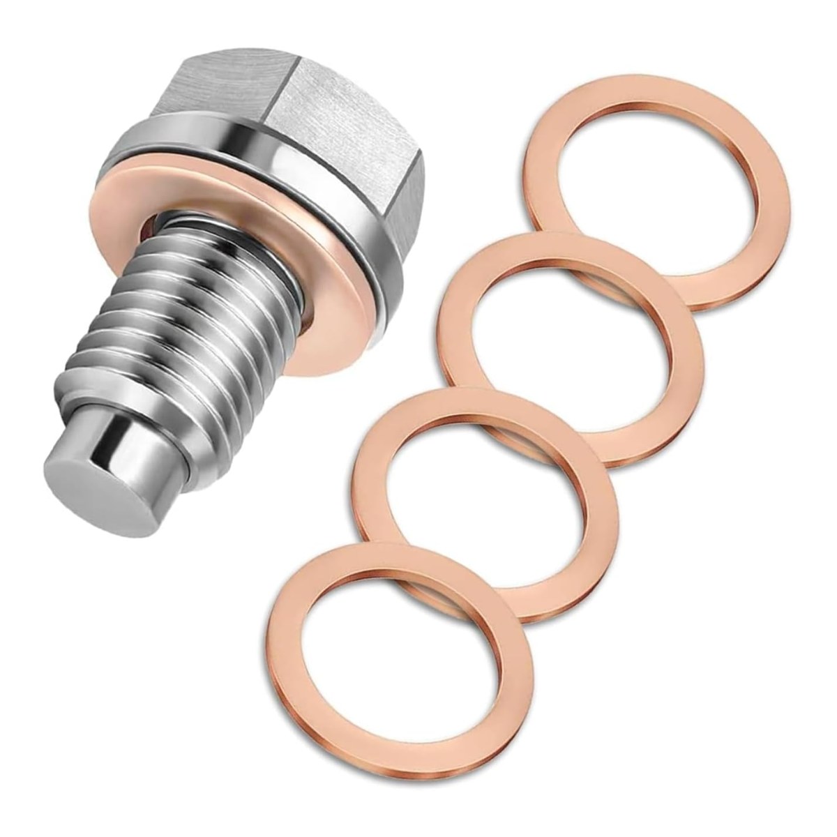 M14x1.5 Magnetic Oil Drain Plug with 5 Copper Crush Washers